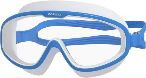 COPOZZ Gafas de natación para niños de 8 a 12 años, visión amplia para jóvenes, antiniebla, sin fugas, gafas de natación transparentes para niños y