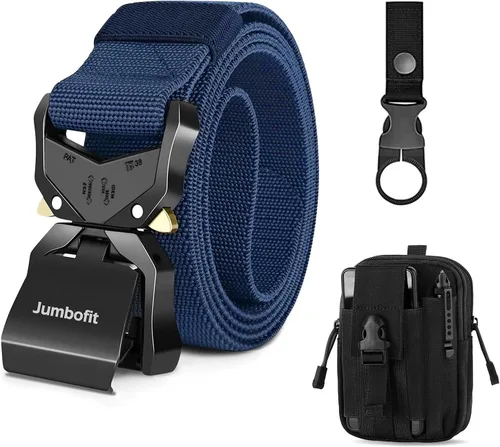 Miniatura 12 de Cinturón táctico para hombres y mujeres, cinturón de trabajo militar de nailon con hebilla de liberación rápida, regalo con bolsa Molle y clip