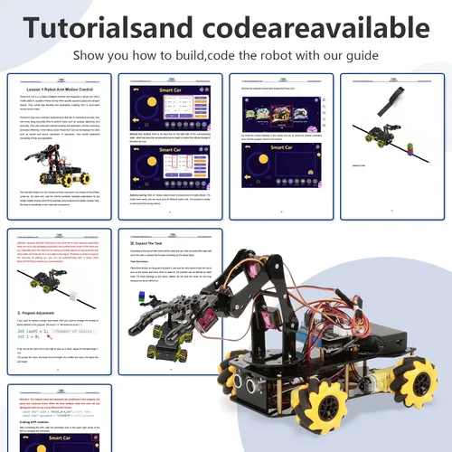 Miniatura 6 de ACEBOTT Paquete de Expansión de Brazo de Robot, Kit de Inicio de Coche Inteligente, Kit de Robótica para Niños de 8-12 12-16 años, Kit de Robot