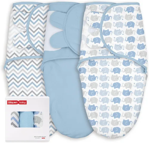 Miniatura 30 de GLLQUEN BABY Sacos de Dormir Envolventes Orgánicos para Recién Nacidos - Envolturas para Bebés de 0-3 Meses, Paquete de 3 Sacos Envolventes