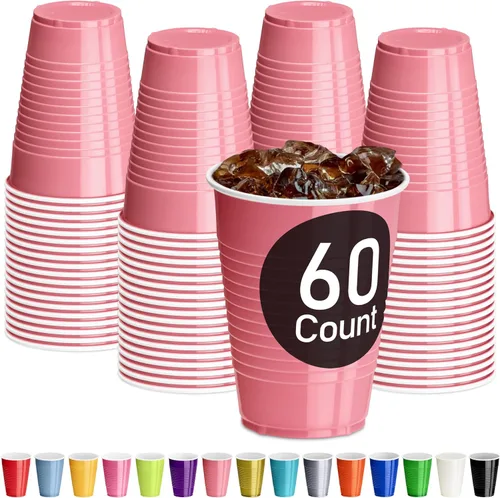 Miniatura 18 de DecorRack - Vasos desechables y reutilizables de 12 onzas para fiestas de cumpleaños, despedidas de soltera, campamentos, eventos en interiores y al