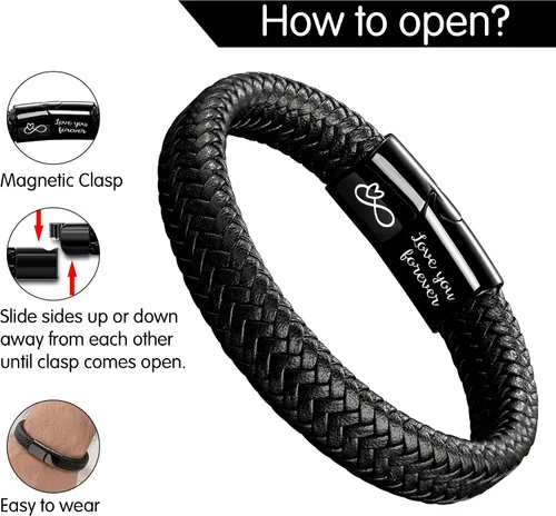 Miniatura 4 de Regalos para el día del padre, regalos de graduación para hombres, pulsera de cuero para hombre, relleno de calcetines para adolescentes, regalos
