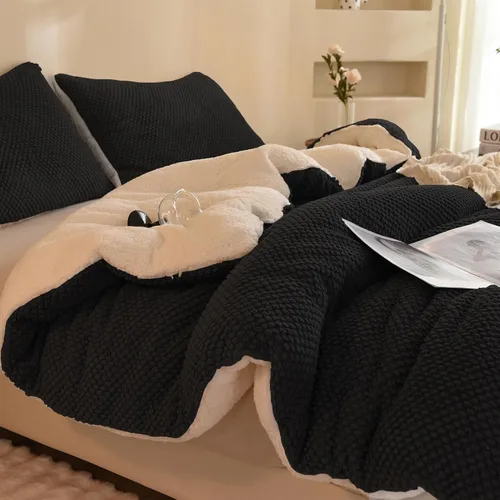 Miniatura 11 de LLanCL Juego de edredón de diseño jacquard 3D, ultra suave, cálido, tamaño individual, felpa de piel sherpa, juego de 2 piezas de ropa de cama