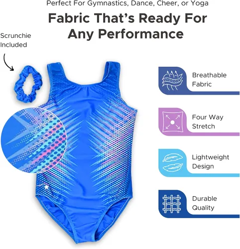 Miniatura 24 de Destira Premium Closed Back Gymnastics Leotards for Girls - Snug Performance Fit (Size Up for Comfort), GIRLS/CHILD Sizes