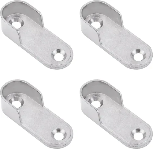 Miniatura 19 de MroMax Soporte ovalado de aleación de zinc para barra de armario, soporte de brida para barra de armario, diámetro interior de 0.650 in, paquete