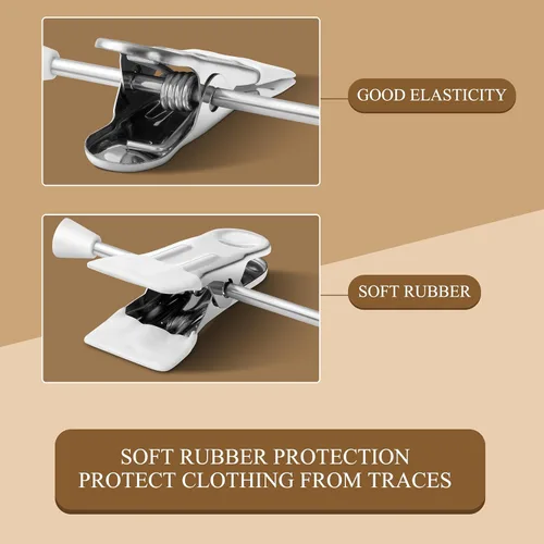 Miniatura 5 de Perchas para Pantalones con Clips Paquete de 10 Perchas Ajustables para Falda para Mujeres Perchas Antideslizantes para Pantalones para Jeans