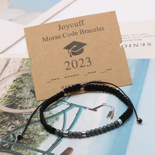 Miniatura 5 de JoycuFF Regalos inspiradores para niñas pulseras con código morse para mujer joyería única para hija mamá papá hijo regalo de amistad para mejores