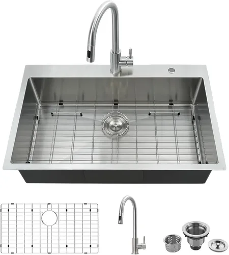 Miniatura 22 de Fregadero de barra de 15 pulgadas In-VASOYO de 15 x 20 pulgadas, fregadero de cocina pequeño de barra húmeda, fregaderos de autocaravana de acero