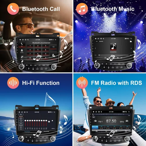 Miniatura 2 de Estéreo 4Core+64G para Honda Accord 2003-2007 con Carplay Android Auto Mirror Link-10.1 pulgadas Pantalla táctil Radio de coche, GPS Bluetooth WiFi