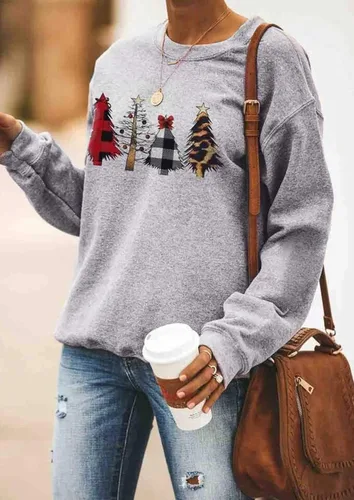 Miniatura 2 de Barlver Suéteres de forro polar de Navidad para mujer, sudaderas mullidas de manga larga con gráficos navideños