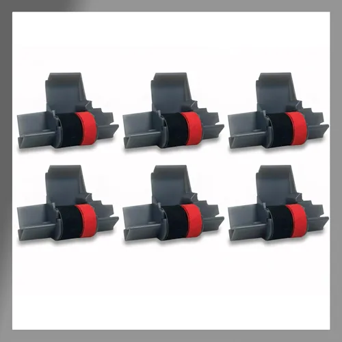 Miniatura 6 de IR-40T - Cartucho de cinta de rodillo de tinta negra y roja, paquete de 6, repuesto de doble color compatible con Casio Canon y calculadoras