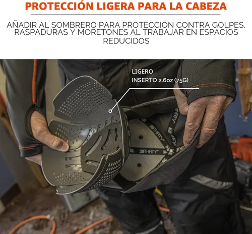 Miniatura 3 de Inserto universal de tapa de parachoques Ergodyne Skullerz 8945F(x) con ventilación extra, se ajusta a cualquier gorra de béisbol, carbón