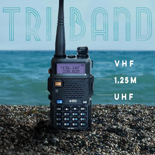 Miniatura 3 de BTECH UV-5X3 radio tribanda de 5 W, VHF, 1.25M, UHF, amateur (ham), incluye antena de doble banda, antena 220, audífono, cargador y otras radios