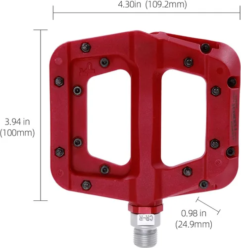 Miniatura 6 de FOOKER Pedales MTB para bicicleta de montaña, 3 rodamientos, antideslizantes, ligeros, de fibra de nailon, pedales de plataforma de bicicleta