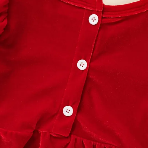Miniatura 11 de GRNSHTS Ropa de primer cumpleaños para niña de terciopelo de un año de edad, mameluco de manga larga + diadema, 2 piezas de trajes de pastel