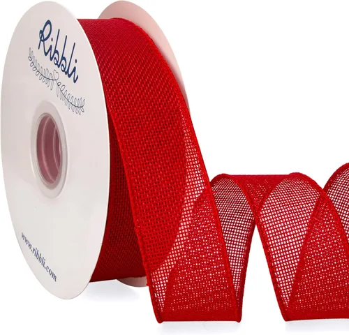 Miniatura 25 de Ribbli Cinta de arpillera natural con alambre, 1 pulgada x 20 yardas continuas, cinta de borde con alambre para coronas, lazos grandes, decoración