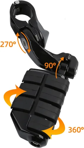 Miniatura 7 de TCT-MOTORPARTS Estriberas negras de 1/4 de pulgada y 1.25 pulgadas, estriberas ajustables para motocicleta en ángulo largo para Harley Touring Road