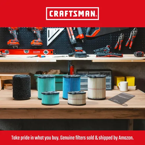 Miniatura 5 de CRAFTSMAN CMXZVBE38773 Filtro genuino para aspiradora húmeda y seca de aplicación húmeda para la mayoría de aspiradoras CRAFTSMAN de 5 a 20 galones