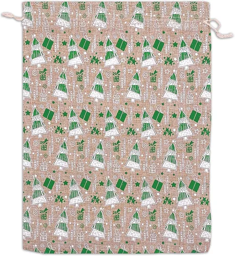 Miniatura 28 de 48 paquetes de 3x4 bolsas de regalo reutilizables de yute y arpillera con cordones (Feliz Navidad, X-Pequeño) - para regalos, favores de fiesta