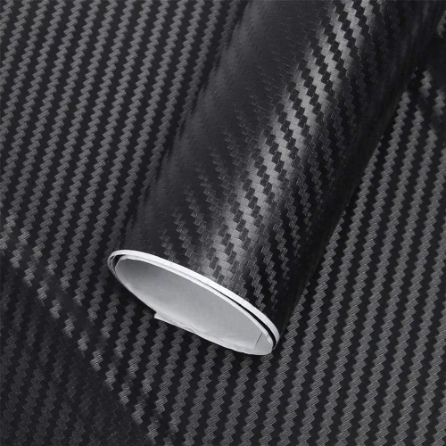 Miniatura 2 de Película de vinilo de fibra de carbono 3D de 50 pulgadas x 4 pulgadas, impermeable, para auto, color negro
