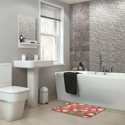 Miniatura 7 de Tapete de baño de franela antideslizante para bañera de 16 x 24 pulgadas, tapete de baño de microfibra súper suave, antideslizante, absorbente