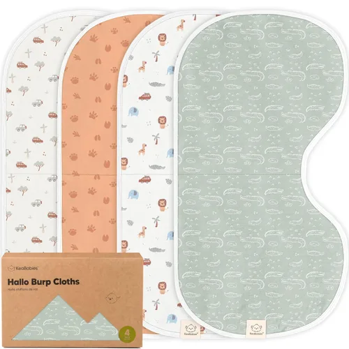 Miniatura 15 de KeaBabies Juego de 4 paños para eructar para bebé, niña, niño - Paño para eructar de algodón orgánico, extra grande, absorbente, suave, juego