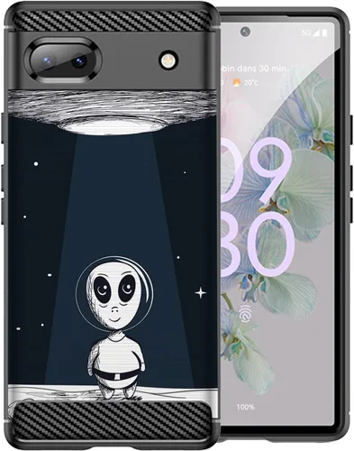 Miniatura 18 de CasesOnDeck Black TPU Case Compatible with Google Pixel 6A (2022) / Pixel 6A Case Slim Minimalistic Flexible Textured Cover -Bass Fishing