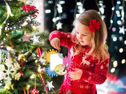 Miniatura 3 de Adorno artístico de Navidad, adorno de Navidad para artistas, regalos para artistas, colorido, fácil de personalizar en casa, viene en una caja