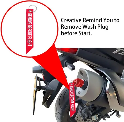 Miniatura 7 de Tapón de lavado de escape de silenciador rojo de 0.6 a 1.5 pulgadas, motocicleta Dirt Bike de 2 tiempos con silenciador de escape de goma Streamer