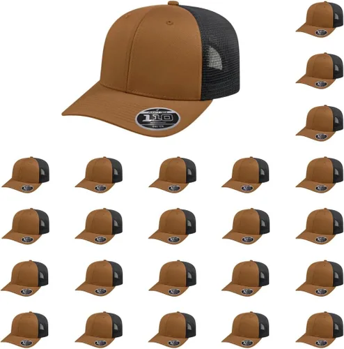Miniatura 93 de Cap America i8502 Flexfit 110 Premium - Gorra de camionero de perfil medio con 6 paneles de malla trasera con protección UV y cierre ajustable Azul