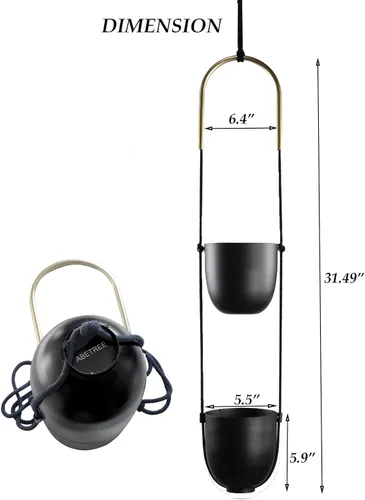 Miniatura 2 de Maceta colgante de metal para plantas de interior y exterior, soporte para plantas colgantes de pared y techo, para plantas suculentas, helechos