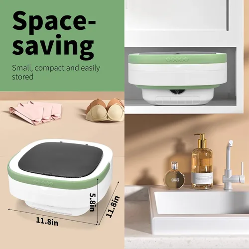 Miniatura 7 de Mini lavadora portátil, 20L mejorada con cesta giratoria, 3 modos de limpieza profunda para ropa de bebé, ropa interior y calcetines, perfecta