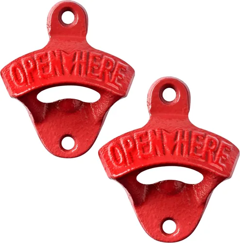Miniatura 6 de Abrebotellas de hierro fundido de estilo antiguo, montado en la pared, abridor de tapas de cerveza en relieve, abridor superior de botellas