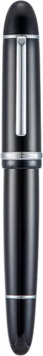 Miniatura 14 de Jinhao X159 Pluma estilográfica azul oscuro acrílica, tamaño 8 con punta fina, borde plateado, diseño clásico, pluma de escritura suave con Azul