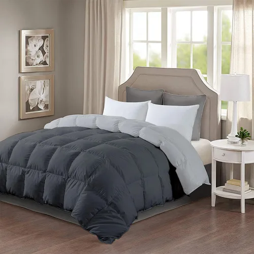 Miniatura 11 de Edredón reversible alternativo para todas las estaciones (negro y borgoña) tamaño California King 102 x 96 pulgadas, 1 edredón con pestañas