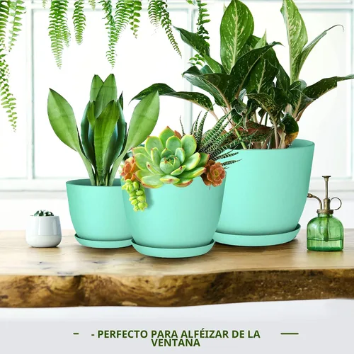 Miniatura 6 de Utopia Home - Macetas de Interior con Drenaje - Macetas de Flores de 7/6.6/6/5.3/4.8 Pulgadas para Plantas de Interior - Juego de 5 Macetas
