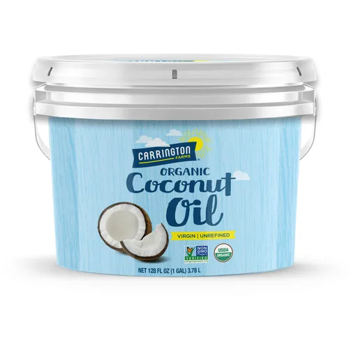 Miniatura 8 de Carrington Farms Aceite de coco orgánico virgen prensado en frío para cocinar, sin refinar y rico en nutrientes, aceite MCT para cabello y piel, sin