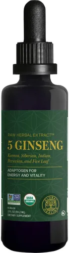 Global Healing Ginseng Fuzion Extracto de hierbas crudo orgánico – Suplemento líquido que promueve la energía y reduce el estrés y la ansiedad –