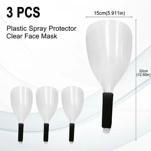 Miniatura 5 de Protector facial para laca para el cabello, paquete de 3 protectores faciales reutilizables para peluquería y maquillaje (transparente)