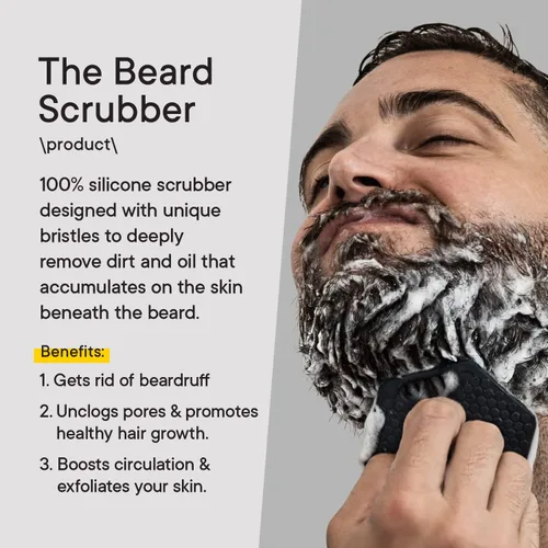 Miniatura 3 de TOOLETRIES Limpiador de barba con gancho, cepillo de silicona para barba y exfoliante de barba para hombres, limpia profundamente y desobstruye