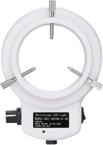Miniatura 2 de VMLIFR-09W Iluminador de luz de anillo ajustable blanco de 144 LED para microscopio estéreo
