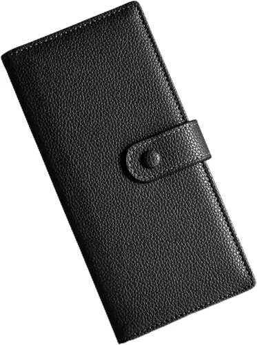 Miniatura 18 de Unilily Cartera delgada para mujer, con bloqueo RFID, de piel vegana, plegable, tarjetero con 2 ventanas de identificación y bolsillo con Verde
