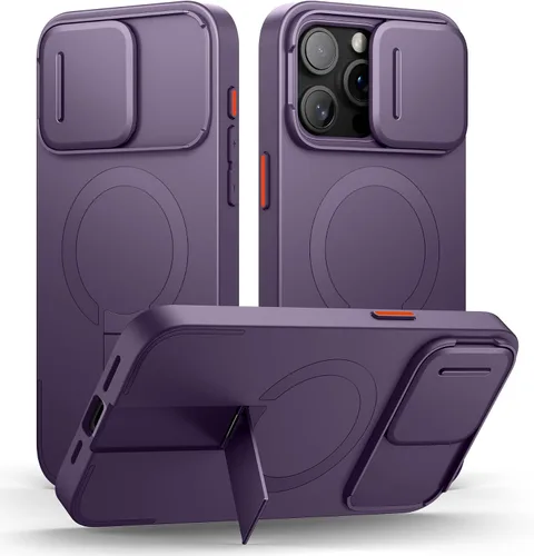 Miniatura 105 de SURITCH - Funda para iPhone 17 Pro Max con cubierta de control de cámara, cubierta para cámara y soporte ajustable, compatible con MagSafe, a prueba