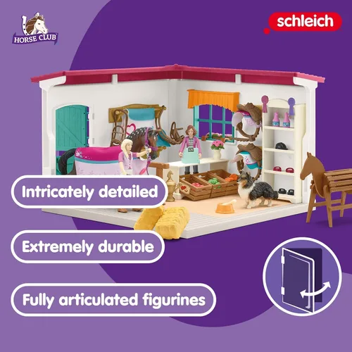 Miniatura 2 de Schleich Horse Club - Juego de 67 piezas de Sofia's Tack Shop con figura de caballo de juguete, 2 figuras de acción posables y accesorios, juguetes