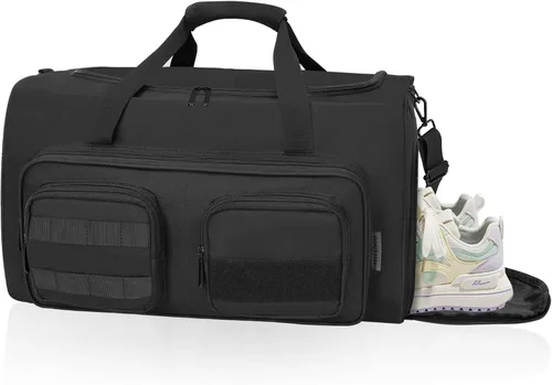 OUUTMEE Bolsa de lona táctica militar para hombre, bolsa de gimnasio deportiva de viaje, bolsa de entrenamiento de fitness, bolsa de mano con