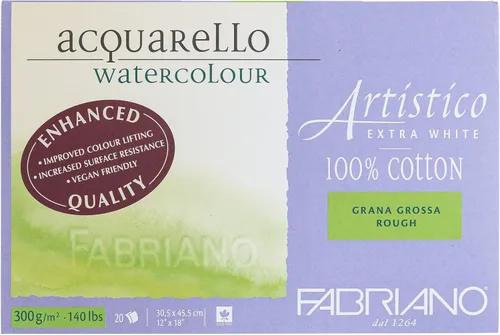Miniatura 5 de Fabriano Bloque de acuarela Artistico, 5 x 7, extra blanco