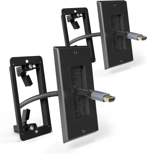 Placa de pared con cepillo con soporte de montaje, cubierta decorativa para pasar cables de bajo voltaje, ocultador de cables de una sola banda para