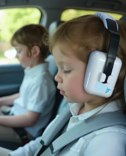 Miniatura 3 de Decibel Defense Jr. - Orejeras de protección auditiva NRR de 28 dB para niños, para bebés, bebés y niños pequeños, perfectas para la escuela, Azul