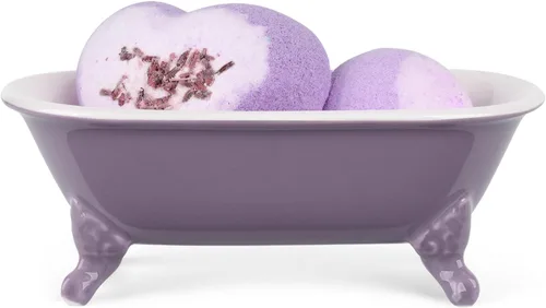Miniatura 29 de Bañera decorativa en miniatura con patas de garra de cerámica de 6.5", jabonera para jabón en barra, soporte para esponja de cocina y bandeja