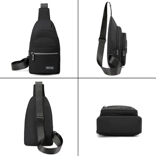 Miniatura 5 de Seoky Rop - Mochila tipo bandolera para hombre y mujer, pequeña, para el pecho y el hombro, para viajes, senderismo, mochila de día, Negro, Pequeño